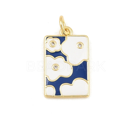 Brass Micro Pave Clear Cubic Zirconia Pendants KK-CBADB87-11G-1