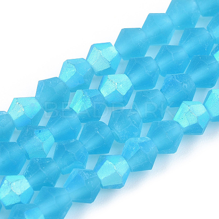 Imitate Austrian Crystal Bicone Frosted Glass Beads Strands LS-EGLA-A039-T6mm-MB19-1