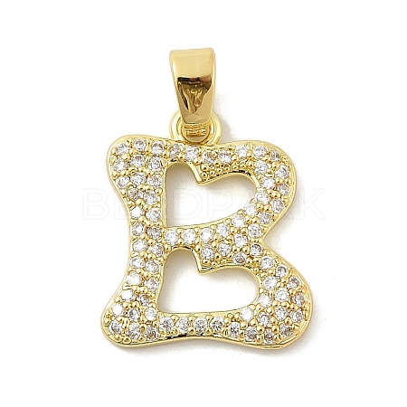 Brass Micro Pave Cubic Zirconia Pendants ZIRC-C012-01G-02-1