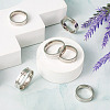 Yilisi 6Pcs 6 Style 202 & 304 Stainless Steel Grooved Finger Ring for Men Women RJEW-YS0001-01-14
