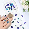 50Pcs 5 Colors Handmade Evil Eye Lampwork Beads LAMP-PA0001-30-3