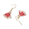 Christmas Theme Alloy Rhinestone Dangle Earrings EJEW-JE05830-06-4