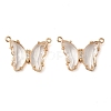 Brass Pave Faceted Glass Connector Charms FIND-Z020-03K-1
