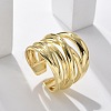 Brass Multi-layer Cuff Finger Rings RJEW-C120-03G-1
