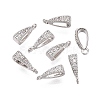 Brass Micro Pave Clear Cubic Zirconia Pendant Bails KK-G542-03S-1