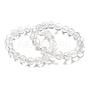 Natural Quartz Crystal Round Beads Stretch Bracelets for Women BJEW-L712-B03-10mm-4