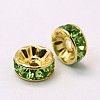Brass Grade A Rhinestone Spacer Beads RSB037NF-10G-2