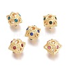 Brass Micro Pave Cubic Zirconia Beads KK-P187-26-G-1