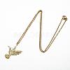 201 Stainless Steel Laser Cut Bird Pendant Necklaces for Women FS-WG55B1A-01-2