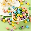 240Pcs 6 Colors Painted Natural Wood Beads WOOD-LS0001-47-5