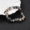 Natural Tourmalinated Quartz/Black Rutilated Quartz Stretch Bracelets X-BJEW-JB03681-01-8