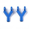 Spray Painted Alloy  2-Loop Link Pendants PALLOY-T075-48Y-RS-2