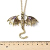 Alloy Enamel Dragon Pendant Necklaces NJEW-V005-01AG-03-3
