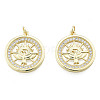 Brass Micro Pave Clear Cubic Zirconia Pendants ZIRC-N039-246-2