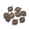Tibetan Style Link Cabochon Bezel Settings X-TIBEP-0578-AB-LF-1