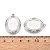 304 Stainless Steel Pendant Cabochon Settings STAS-T067-17P-3