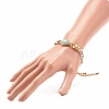 Teardrop Natural Green Aventurine Braided Bead Bracelet BJEW-JB08116-03-3