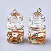 Glass Bottle Pendants X-GLAA-T001-04C-2