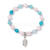 Leaf Alloy Charm Bracelets BJEW-JB12467-03-2