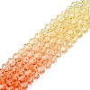 Gradient Color Baking Paint Glass Bead Strands DGLA-A039-T6mm-A014-4