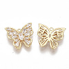 Brass Micro Pave Clear Cubic Zirconia Charms KK-S355-020-NF-1