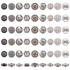 54Pcs 9 Styles Zinc Alloy Shank Buttons BUTT-PH0001-61-1