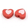 Mixed Color Wood Heart Beads Nice for Children's Day Jewelry Making X-TB181Y-2