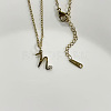 304 Stainless Steel Letter Pendant Necklaces NJEW-WH0027-04N-G-NR-1