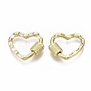 Brass Micro Pave Cubic Zirconia Screw Carabiner Lock Charms KK-N227-27G-01-NF-2