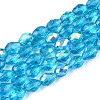 Transparent Electroplate Glass Beads Strands LS-EGLA-N023-6x8mm-A07-1