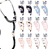 12Pcs 6 Style Alloy Enamel Stethoscope Cat Shape Pendant Decorations HJEW-CP00066-1