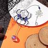 Spider Glass Beaded Hanging Ornaments HJEW-TA00172-03-2