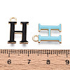Rack Plating Alloy Enamel Pendants ENAM-T024-53H-G-3