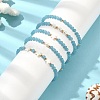 5Pcs 5 Style Natural Dyed White Jade & Pearl & Shell Star Beaded Stretch Bracelets Set BJEW-JB09495-05-6