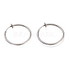 Tarnish Resistant 304 Stainless Steel Retractable Clip-on Hoop Earrings X-STAS-O135-01G-1