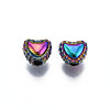 Rack Plating Rainbow Color Alloy Beads PALLOY-S180-341-2