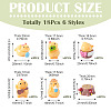 18Pcs 6 Styles Resin Chick & Stump with Mushroom Ornaments DJEW-TA0001-41-4