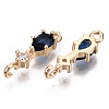 Brass Micro Pave Cubic Zirconia Links Connectors X-KK-R111-007-A01-2