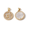 Rack Plating Brass Shell Pendants KK-D087-25G-07-1