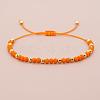 Glass & Brass Round Beads Braided Bead Bracelets RD6595-11-1