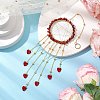 Wire Wrapped Natural Red Jasper Chips Ring Hanging Ornaments HJEW-JM02371-01-2