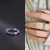 Natural Blue Spot Jasper Stretchy Finger Rings FS-WG01730-14-1