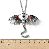 Alloy Enamel Dragon Pendant Necklaces NJEW-V005-01AS-02-3