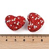 Heart Shaped Polymer Clay Rhinestone Beads CLAY-NH0002-01B-3