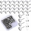 100Pcs Flat Round Stainless Steel Stud Earring Settings STAS-SP0001-61A-P-1