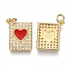 Brass Micro Pave Clear Cubic Zirconia Pendants ZIRC-B002-30G-C-2
