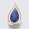Brass Glass Pendants KK-O105-01KCG-G-2