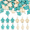 100Pcs 2 Colors Dyed Synthetic Turquoise Connector Charms PALLOY-AB00150-1