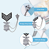 SUPERFINDINGS 2Pcs 2 Style Republique Francaise Eagle & Leaf Hanging Charms Lapel Pins with Safety Chains JEWB-FH0001-18-4