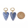 Heart Gemstone Dangle Hoop Earring for Women EJEW-JE05101-4